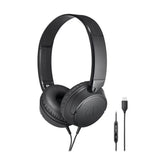Audio Technica ATHS120CBK USB-C On-Ear Wired Headphones - Black