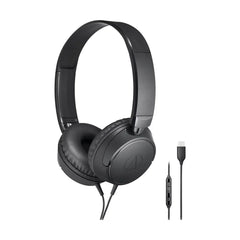 Audio Technica ATHS120CBK USB-C On-Ear Wired Headphones - Black