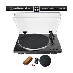 Audio-Technica AT-LP70X-BG Fully Automatic Belt-Drive Turntable Black/Silver with Mat & Cleaning Kit