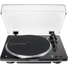 Audio-Technica AT-LP70XBT Fully Automatic Belt-Drive Turntable with Bluetooth (Black and Silver) + Microfiber Cloth