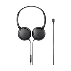 Audio Technica ATHS120CBK USB-C On-Ear Wired Headphones - Black