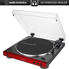 Audio-Technica AT-LP60XBT-RD Fully Automatic Belt-Drive Bluetooth Stereo Turntable, Red/Black